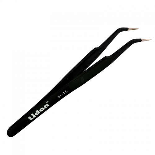 Black Color Straight Nose Stainless Steel Tweezers