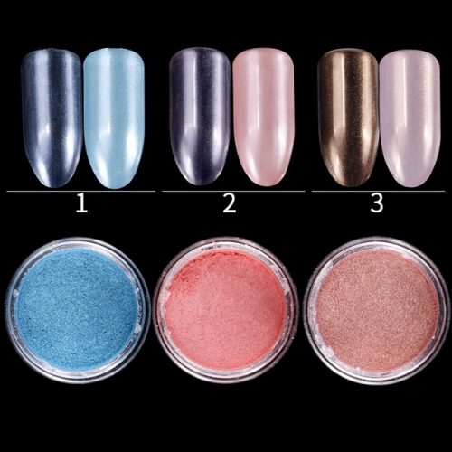 2g/Box 3 Colors Magic Mirror Effect Nail Dust Diamond Pearl Glitter Nail Art Powder