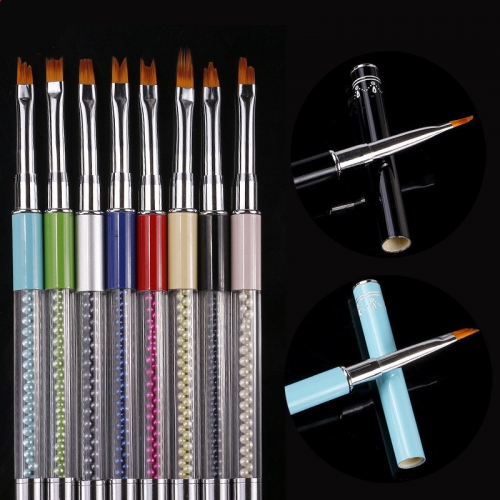 1pcs French Tip Gradient Drawing Painting Gel Pen Acrylic Nail Brush Set