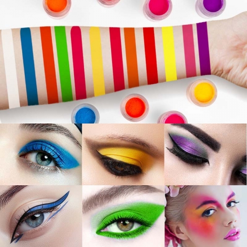 12 Colors Neon Makeup Glossy Cosmetic Glitter Luminous Eye Shadow