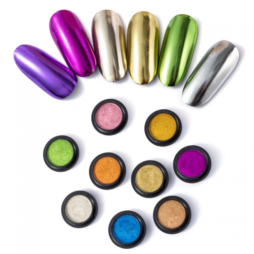 17 Colors Solid Titanium Gold Powder Magic Mirror Titanium Powder Nail Art Chrome Decoration