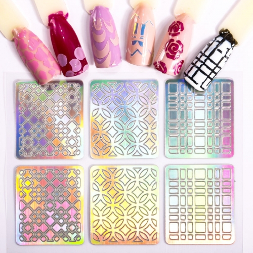 Hollow Out Nail Stickers Vinyls Stencil