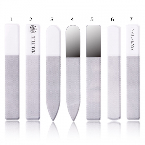 Professional Custom Printed Glass Crystal Transparent Nail File with Plastic Tube