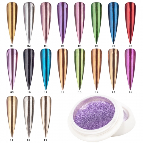 19 Colors Metallic Mirror Coating Nail Chrome Powder