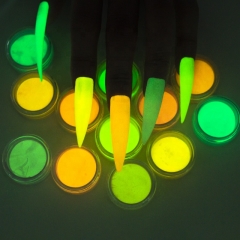 Colorful Candy Luminous Polish Nail Gel Dust Neon Glow In Dark Nail Pigment Powder