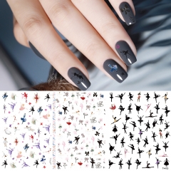  1pcs New Character Nail Art Stickers 3D Football Ballet Nail Art Stickers