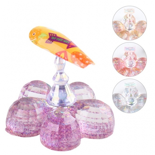 1pcs or 1set Holographic Glitter Design Nail Art Stand Display Tools Sets Crystal Holder Nail Tips Practising Accessories Tool