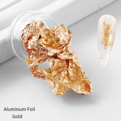 1jar Glitter Aluminum Flakes Mirror Irregular Nail Foils Paper Gold Silver Nail Paillette Chrome Pigment Nail Art Decorations 14 orders