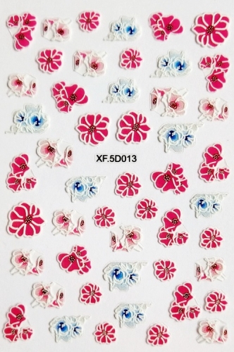 1 Sheet 5D Nail Sticker Decals Engraved Flower-Leaf Embossed Nail-Art Acrylic Self-Adhesive Nail Art Sticker for Manicure Tool