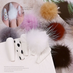 1pcs Detachable Hairy Ball Nail Art Decorations with Magnet 3D Cute Hair Flower Balls Manicure UV Gel Polish Decoration Tool