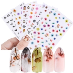 1Pcs 3D Sweet Beauty Flower Summer Sticker Nail Art Slider Summer Tips Optional Firebird/Flower Foils Decor Decal Nail