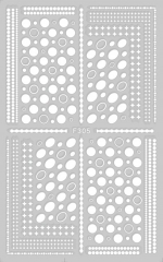 1pcs Nail Art Decals 3D Gold Silver Black And White Geometric Abstract Decals Manicure Decoration