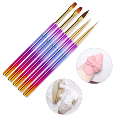5Pcs/Set Nylon Hair Color Nails Pen Brushes for Manicure Design Nail Brush for Drawing