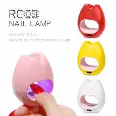 1Set New Rose UV LED Lamp Machine Mini USB Sun Ledlamp Quick Drying Enhancement Phototherapy UV Gel Nail Polish Manicure Tools White