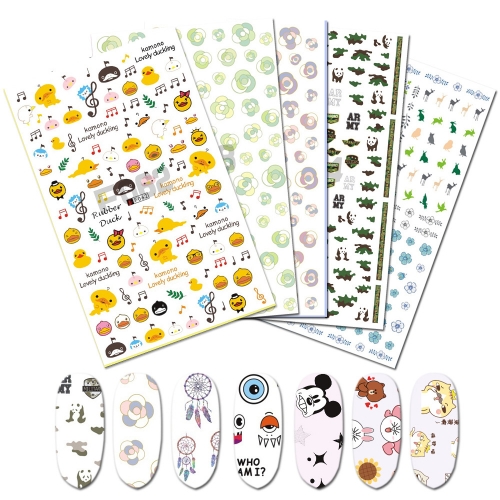 1Pcs 3D Nail Stickers Underwater World animal Nail Art Water Transfer Decals Sliders Flower Leaves Manicures Decoration