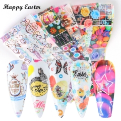 10Pcs/set Nail Sticker Transfer Paper Bunny Head Egg Flower Cartoon Nail Sticker Nail Decal Nail Decoration Nail Art Nails