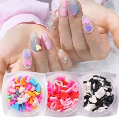 1 Box Sunflower Polymer Clay Slices Sequins For Nails Design Love Heart Sexy Lips Flakes DIY Manicure Nail Art Deorations