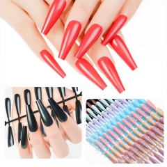 24Pcs/set New Sryle  Pure Color Press On Matte False Tips Nails Art Sharp Square Artificial Fingernails Nails Tips