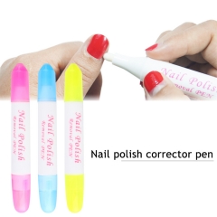 1Pcs Nail Art Corrector Pen UV Gel Polish Mistakes Overflow Remover Cleaner Erase + 3pcs Replaceable Sponges Manicure Tools