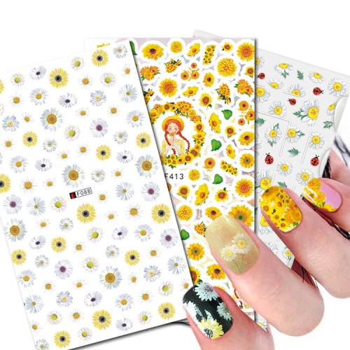 1Pcs Small Daisy Design 3D Nail Sticker Decals Template  DIY Decorations for Nail Art Accessory