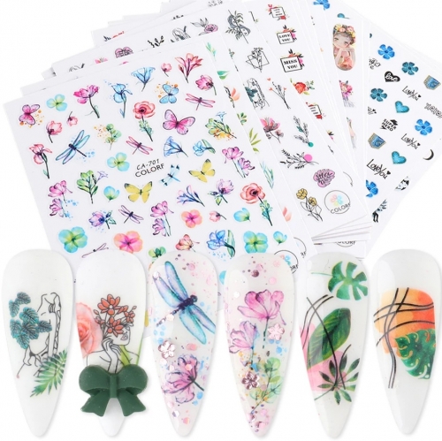 1Pcs Simulation Dried Flowers Butterfly Flowers 3D Nail Decals Nail Stickers Japanese Small Fresh Waterproof And Durable