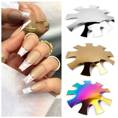 1Pcs French Color Plated Nail Board for Nail Art Decoration Crystal Weave Model Stainless Steel Template Auxiliary Tools
