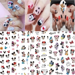 1Pcs Cartoon  Mickey Minnie Character Nail Sticker Art Deco Glue Applique Accessories