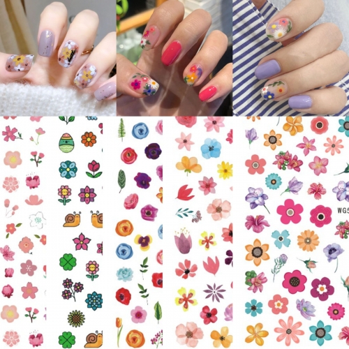 1Pcs Summer Floral Manicure Stickers Decorations Beauty Stickers Nail Art Decoration Tips