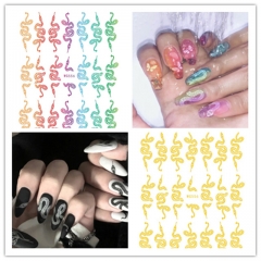 1pcs Gold Rainbow Snake Dragon Nail Art Sticker DIY Bronzing 3D Love Nail Art Nail Supplies