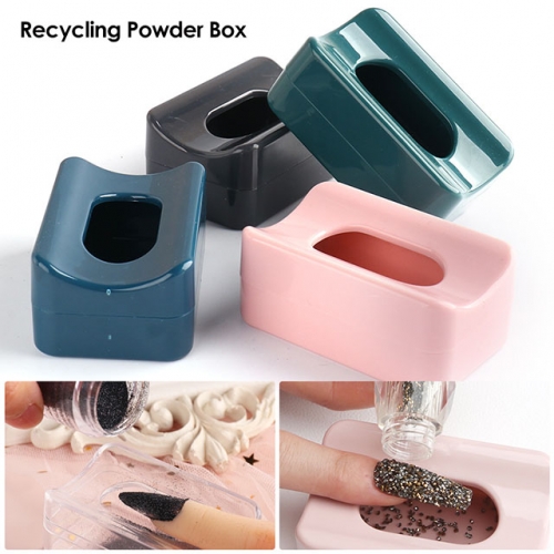 1Pcs French Glitter Powder Recycling Box Portable Infiltration Sequins Pearl Jewelry Container Storage Box Nail Art Tools