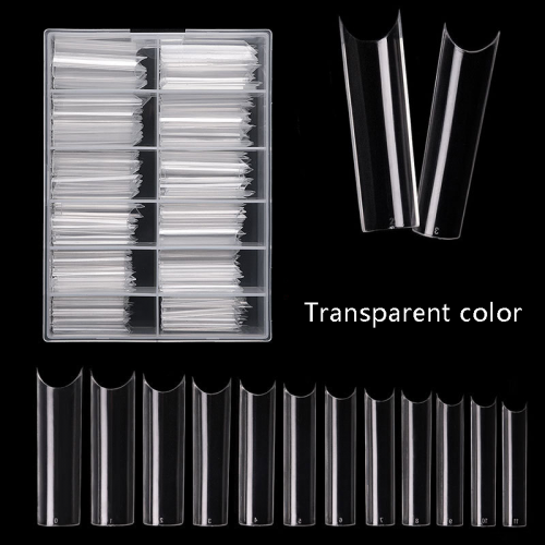 240 Pcs/box Of Nail Polish C-type Water Pipe Nail Piece Extended French Fake Nail Piece DIY Nail Tool