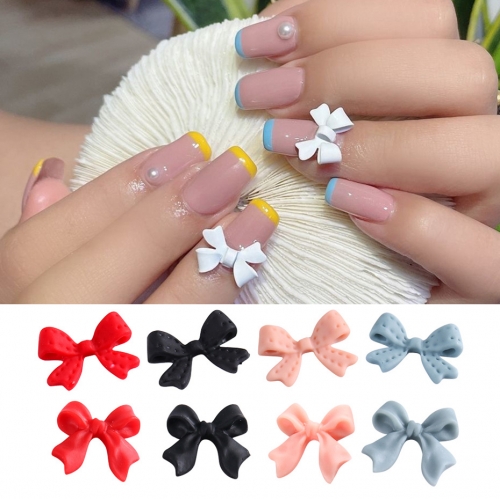 20pcs/bag Lovely Bow 3D Engraved Acrylic Nail Art Decorations Girls Butterfly Charms Kawaii Accessories For Manicure