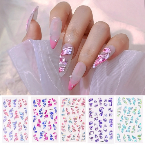 1 Sheet  Embossed  5D Sticker Three-dimensional Decal  Ribbon Nail Art Designs   Manicure Decoration 