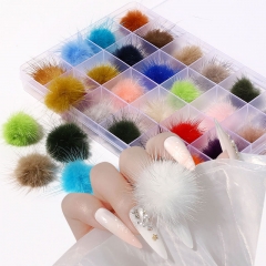  Cute Furball Nail Art Decorations For Women Fashion DIY Nails Accessories For Manicure Design