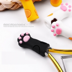 1Pcs Cute Cat Paw Silicone Nipper Cover Protective Sleeve For Nail Cuticle Scissors Manicure Pedicure Tools Dead Skin Tweezers Cap