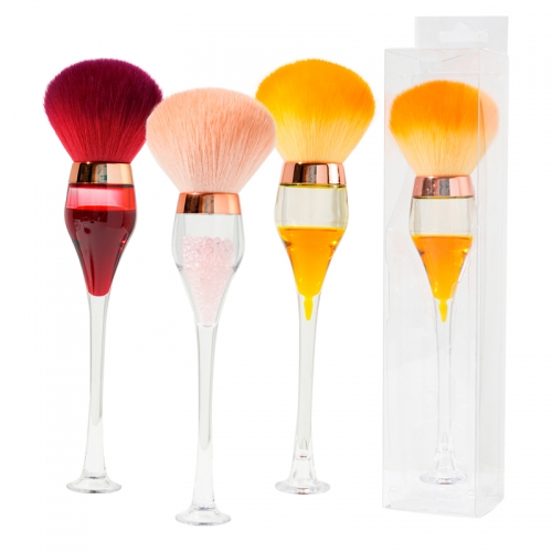  Single Red Wine Glass Shape Loose Powder Brush Super Soft Acrylic Diamond Single Makeup Brush