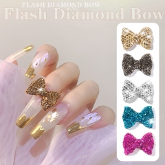 1Pcs Rhinestone Bow Nail Stickers for Manicure Design Fashion 3D Nails Accessories for DIY Art Decoration