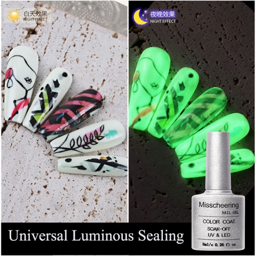 1botle Luminous Adhesive Through Opalescent White All-match Luminous Sealing Layer Nail Polish Adhesive Painted French Manicure