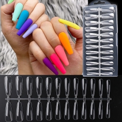 240pcs/box Ballerina Long Fake Nails Coffin Glossy Press On Nail False Tips Acrylic French Extension Mold Manicure Tools