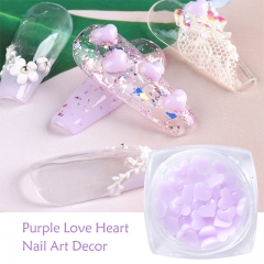 1jar 3D Nail Art Love Heart Plastic Heart Rhinestones Manicure Resin Gel Polish 