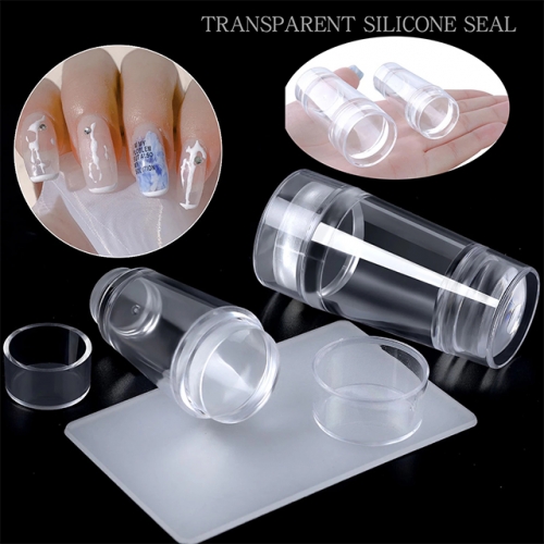 1Pcs Silicone Clear Nail Art Stamping Kit Double Headed Manicure Plate Nail Stencils Nail Stencils