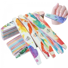 6pcs / set Flower Pattern 100/180 Nail File For Fashion Manicure Nail Accessories Tool For DIY Art Decoration
