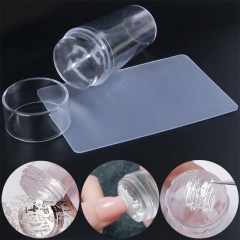 1 Set Fully Transparent Silicone Nail Tools Single Head French Transfer Stamp Nail DIY Decoration Tools