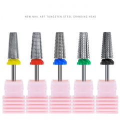 1Pcs Five-in-one Nail Cone Tips Tungsten Steel Drill Bits Nail Paint Tungsten Steel Alloy Scraper Head Tool