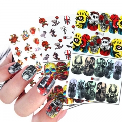 12pcs Halloween Sliders For Nails Snowflake Skull Devil Nail Stickers Decoration 3D Designer Nail Art Supplies