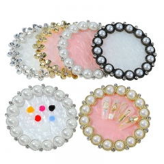 1PCS  Retro Flower Pearl Nail Plate Display Board Exquisite Acrylic Frame Palette Fashion Nail Gel Polish Nail Art Tool 