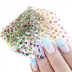10pcs/bag Nail Sticker Christmas Holographics Snowflake For Colorful Nail Art Stickers DIY Nail Art Decoration Decals