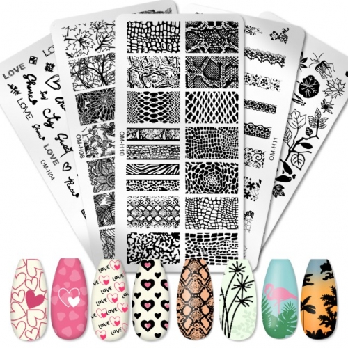 1pcs Nail Stamping Plate Flower Leaf Geometry Stamp Template Nail Image Plate Stencil DIY Printing Stainless Steel Tools