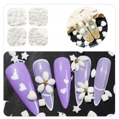 30Pcs/Pack White Flat Bottom Love Heart Nail Stickers Nail Decoration Tool Accessories 