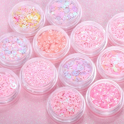 12 Designs/box Multi Color Nail Art Sequins Super Flash Chunky Manicure Decoration